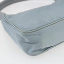 PRADA Hand Pouch Nylon Baby Blue Silver Auth fm5138-14