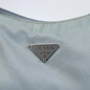 PRADA Hand Pouch Nylon Baby Blue Silver Auth fm5138-17