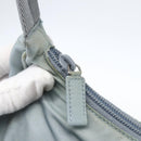 PRADA Hand Pouch Nylon Baby Blue Silver Auth fm5138-10