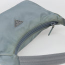 PRADA Hand Pouch Nylon Baby Blue Silver Auth fm5138-6