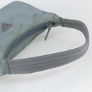 PRADA Hand Pouch Nylon Baby Blue Silver Auth fm5138-7