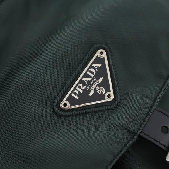 PRADA Backpack Nylon Green Silver Auth fm5140