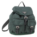 PRADA Backpack Nylon Green Silver Auth fm5140-1