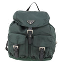 PRADA Backpack Nylon Green Silver Auth fm5140-13