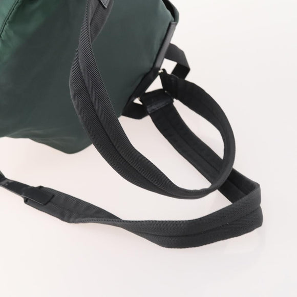PRADA Backpack Nylon Green Silver Auth fm5140
