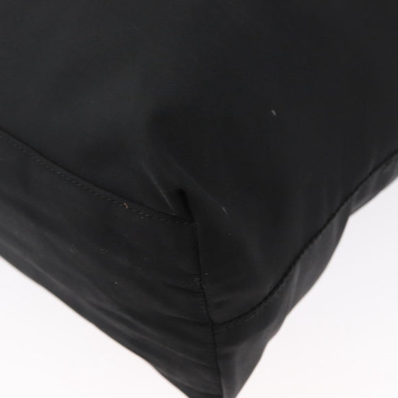 PRADA Tote Bag Nylon Black Silver Auth fm5142
