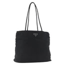 PRADA Tote Bag Nylon Black Silver Auth fm5142-1