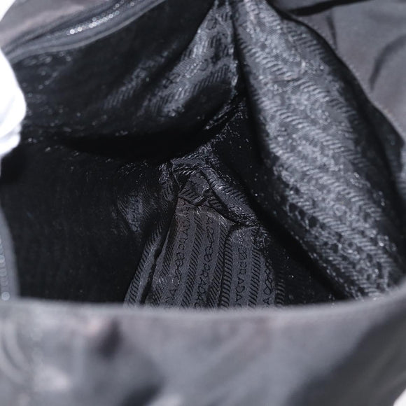 PRADA Tote Bag Nylon Black Silver Auth fm5142