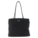 PRADA Tote Bag Nylon Black Silver Auth fm5142-13