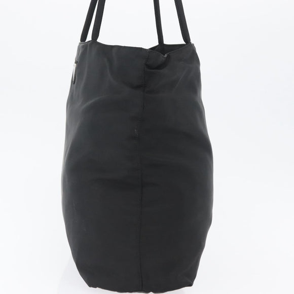 PRADA Tote Bag Nylon Black Silver Auth fm5142
