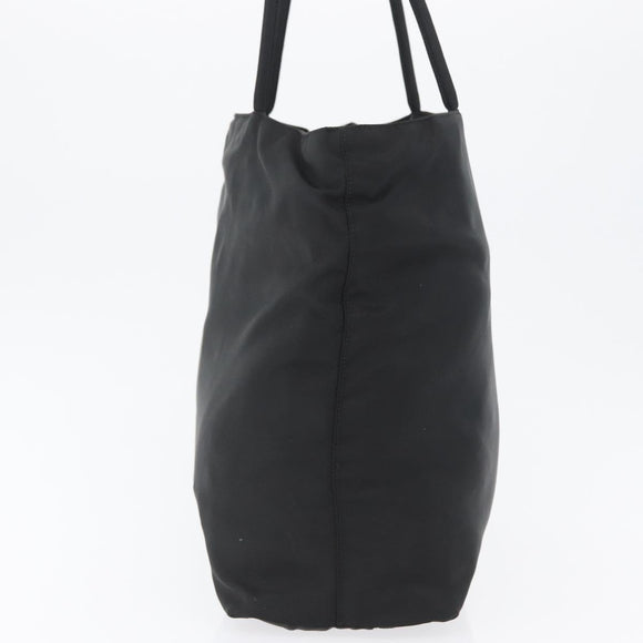 PRADA Tote Bag Nylon Black Silver Auth fm5142