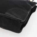 PRADA Tote Bag Nylon Leather Black Gold Auth fm5143-9