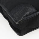 PRADA Tote Bag Nylon Leather Black Gold Auth fm5143-16