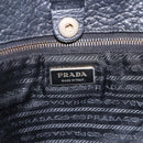 PRADA Tote Bag Nylon Leather Black Gold Auth fm5143-19