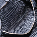 PRADA Tote Bag Nylon Leather Black Gold Auth fm5143-23