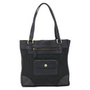 PRADA Tote Bag Nylon Leather Black Gold Auth fm5143-2