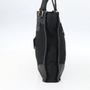 PRADA Tote Bag Nylon Leather Black Gold Auth fm5143-3