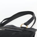 PRADA Tote Bag Nylon Leather Black Gold Auth fm5143-8