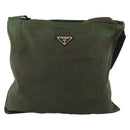 PRADA Shoulder Bag Nylon Green Silver Auth fm5146-13