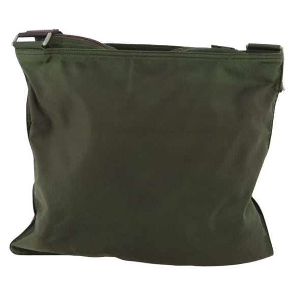 PRADA Shoulder Bag Nylon Green Silver Auth fm5146