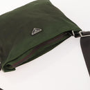 PRADA Shoulder Bag Nylon Green Silver Auth fm5146-6