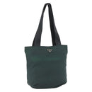 PRADA Tragetasche Nylon Grün Silber Auth fm5147-1