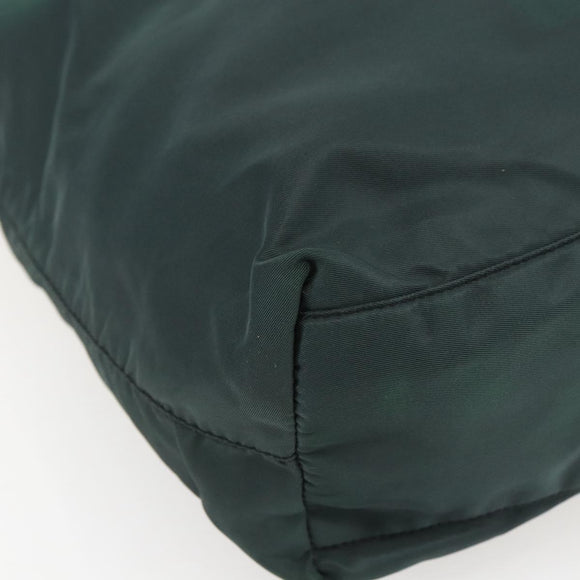 PRADA Tragetasche Nylon Grün Silber Auth fm5147