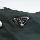 PRADA Tragetasche Nylon Grün Silber Auth fm5147-14
