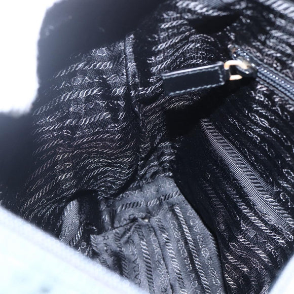 PRADA Tragetasche Nylon Grün Silber Auth fm5147