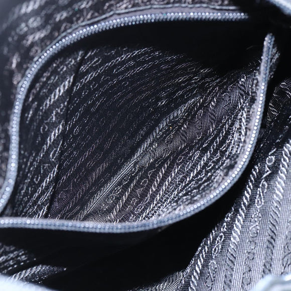 PRADA Tragetasche Nylon Grün Silber Auth fm5147