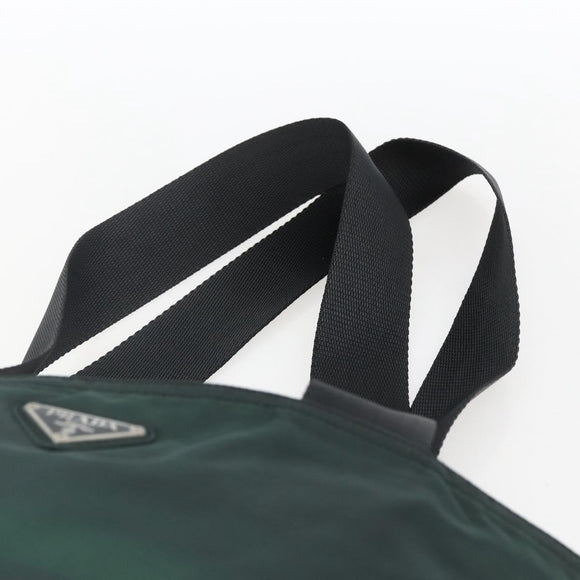 PRADA Tragetasche Nylon Grün Silber Auth fm5147