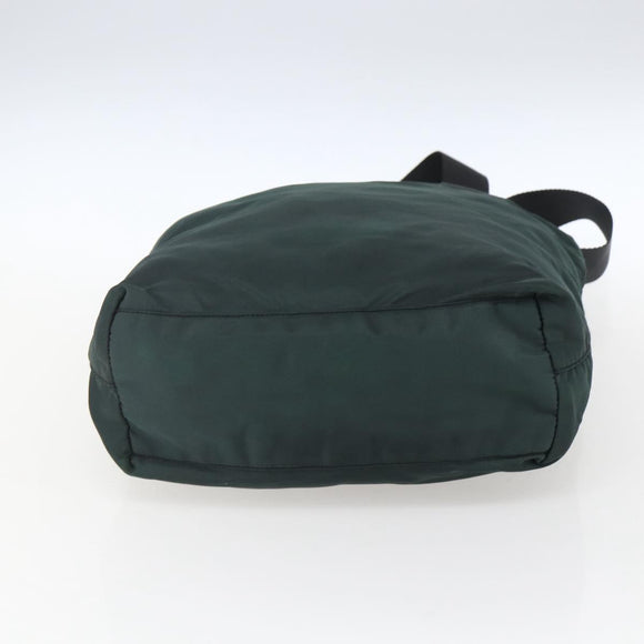 PRADA Tragetasche Nylon Grün Silber Auth fm5147