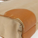 PRADA Handtasche Canvas Leder Beige Silber Auth fm5148-14