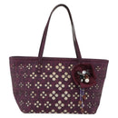 FENDI Zucca Canvas Handtas PVC Paars goud Auth fm5149-13