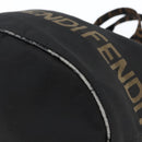 FENDI Hand Bag Nylon Black Gold Auth fm5150-14