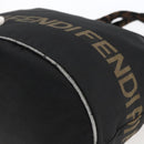 FENDI Hand Bag Nylon Black Gold Auth fm5150-16