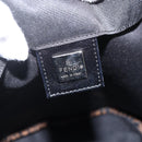 FENDI Hand Bag Nylon Black Gold Auth fm5150-10