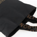FENDI Hand Bag Nylon Black Gold Auth fm5150-6