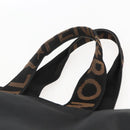 FENDI Hand Bag Nylon Black Gold Auth fm5150-8