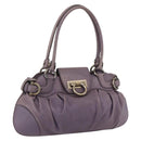 Salvatore Ferragamo Gancini Tote Bag Leather Purple Auth fm5151-1