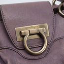 Salvatore Ferragamo Gancini Tote Bag Leather Purple Auth fm5151-14