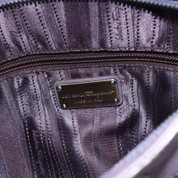 Salvatore Ferragamo Gancini Tote Bag Leather Purple Auth fm5151