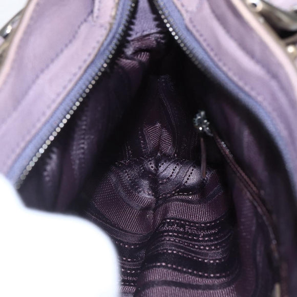 Salvatore Ferragamo Gancini Tote Bag Leather Purple Auth fm5151