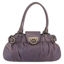 Salvatore Ferragamo Gancini Tote Bag Leather Purple Auth fm5151-2