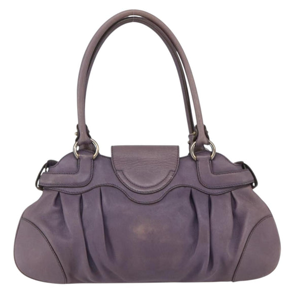 Salvatore Ferragamo Gancini Tote Bag Leather Purple Auth fm5151