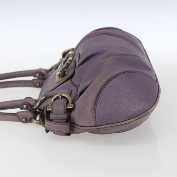 Salvatore Ferragamo Gancini Tote Bag Leather Purple Auth fm5151