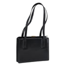 Salvatore Ferragamo Gancini Tote Bag Leather Black Gold Auth fm5152-1