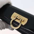 Salvatore Ferragamo Gancini Tote Bag Leather Black Gold Auth fm5152-10