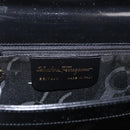 Salvatore Ferragamo Gancini Tote Bag Leather Black Gold Auth fm5152-12