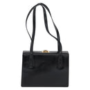Salvatore Ferragamo Gancini Tote Bag Leather Black Gold Auth fm5152-2